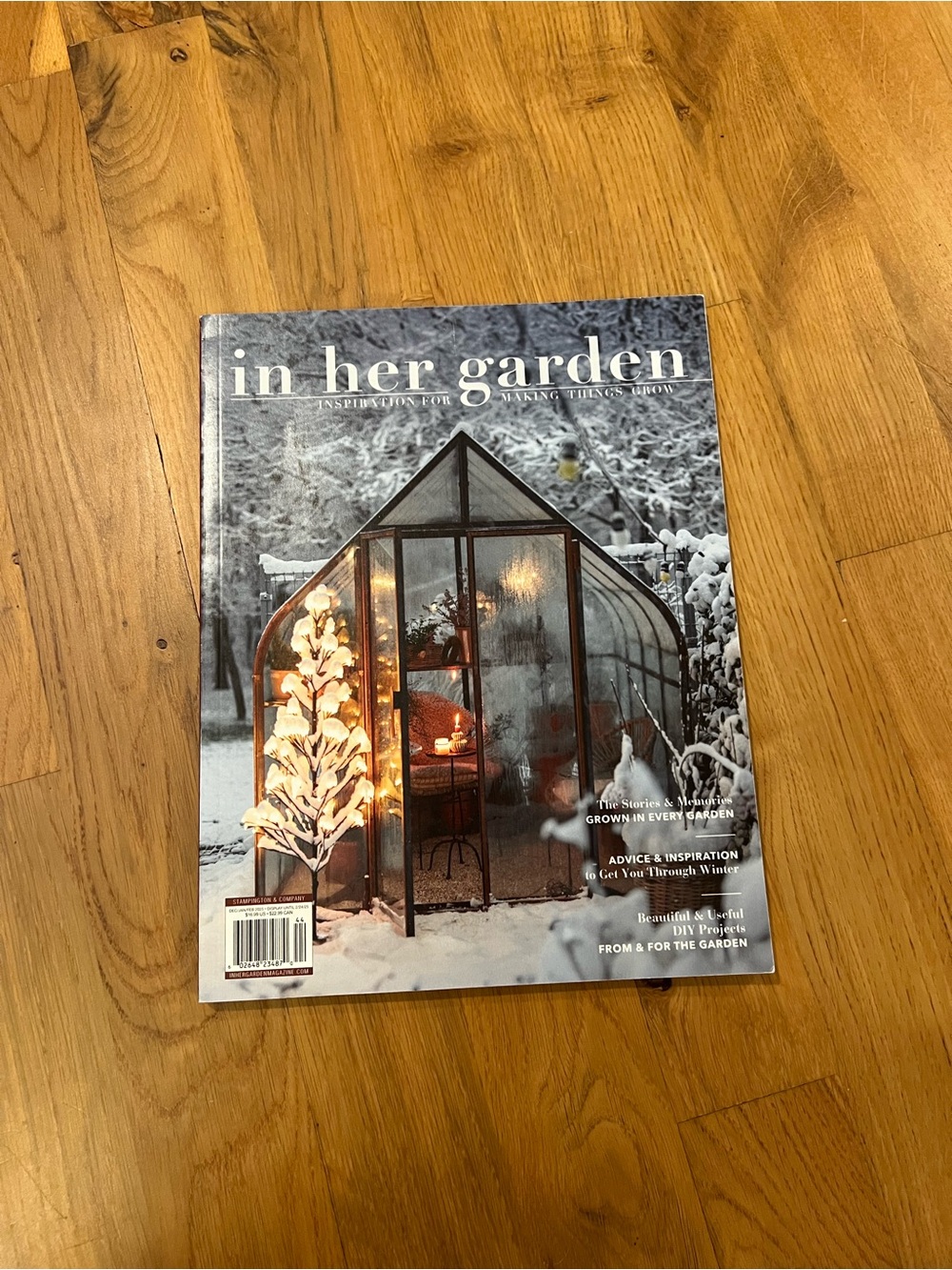 In her garden magazine